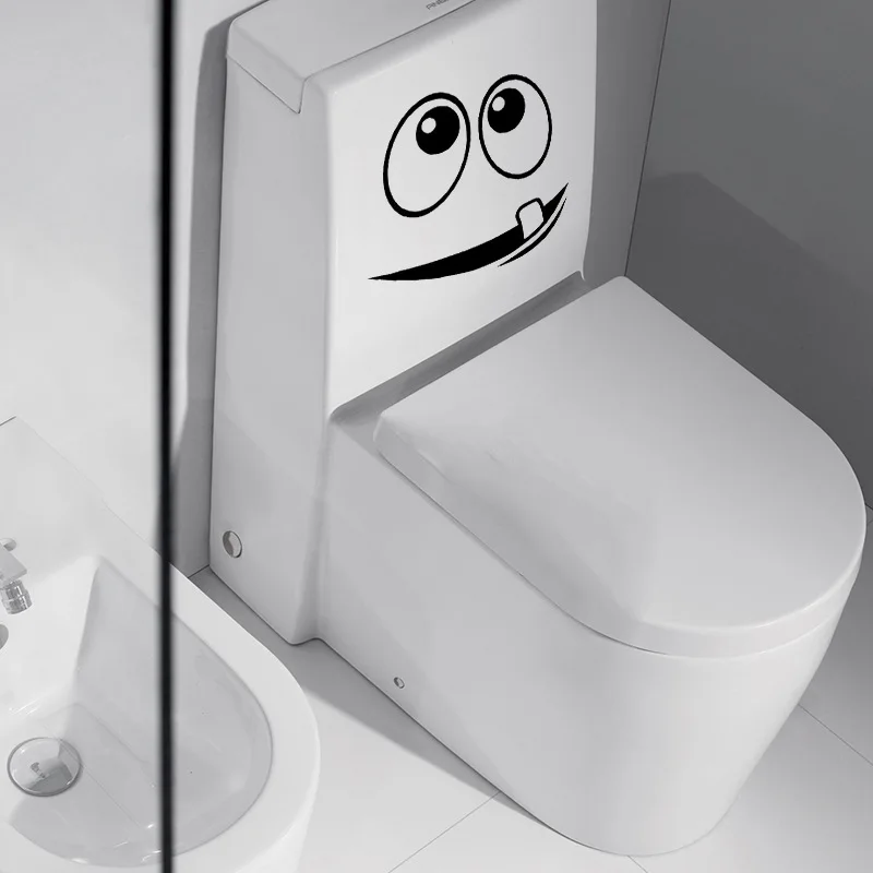 Забавная улыбка Наклейка на стену для ванной комнаты s туалет украшение для дома водонепроницаемые наклейки на стены для туалета декоративный плакат домашний декор