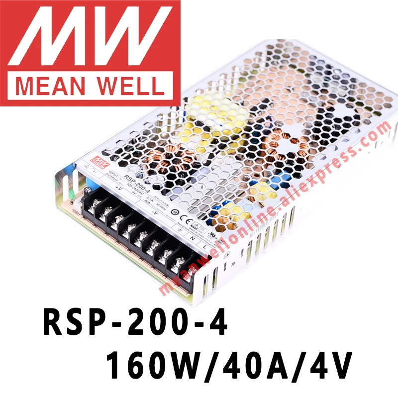 Mean Well RSP-200-4 meanwell 4 В постоянного тока/40 А/160 Вт с одним выходом и функцией PFC