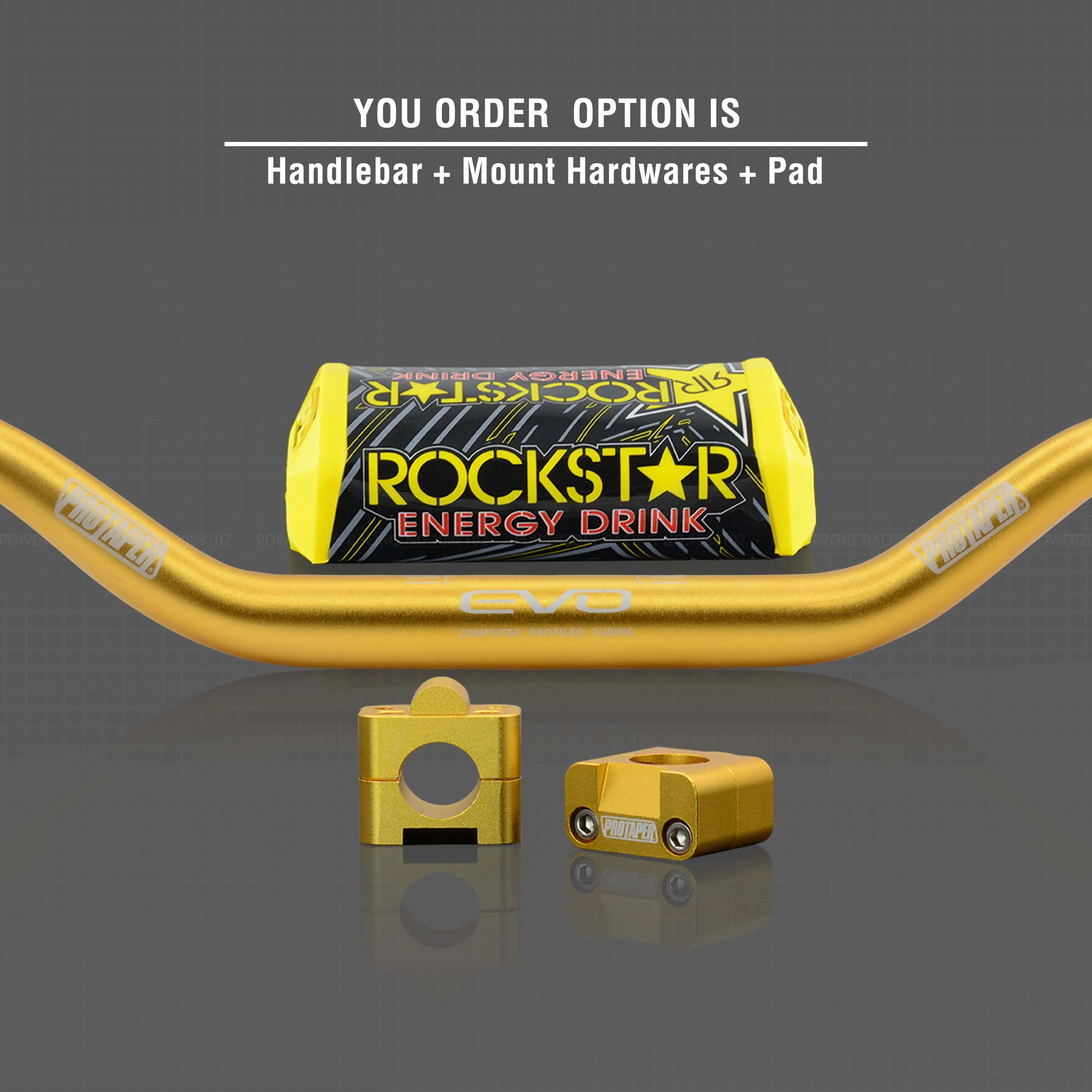 Gold Combo3 Руль для Pro Taper Pack Bar 1-1/" Классическая дверная ручка барные Колодки Ручки Pit Pro Racing Dirt Pit Bike мотоцикл с адаптер cnc - Цвет: Gold Combo3