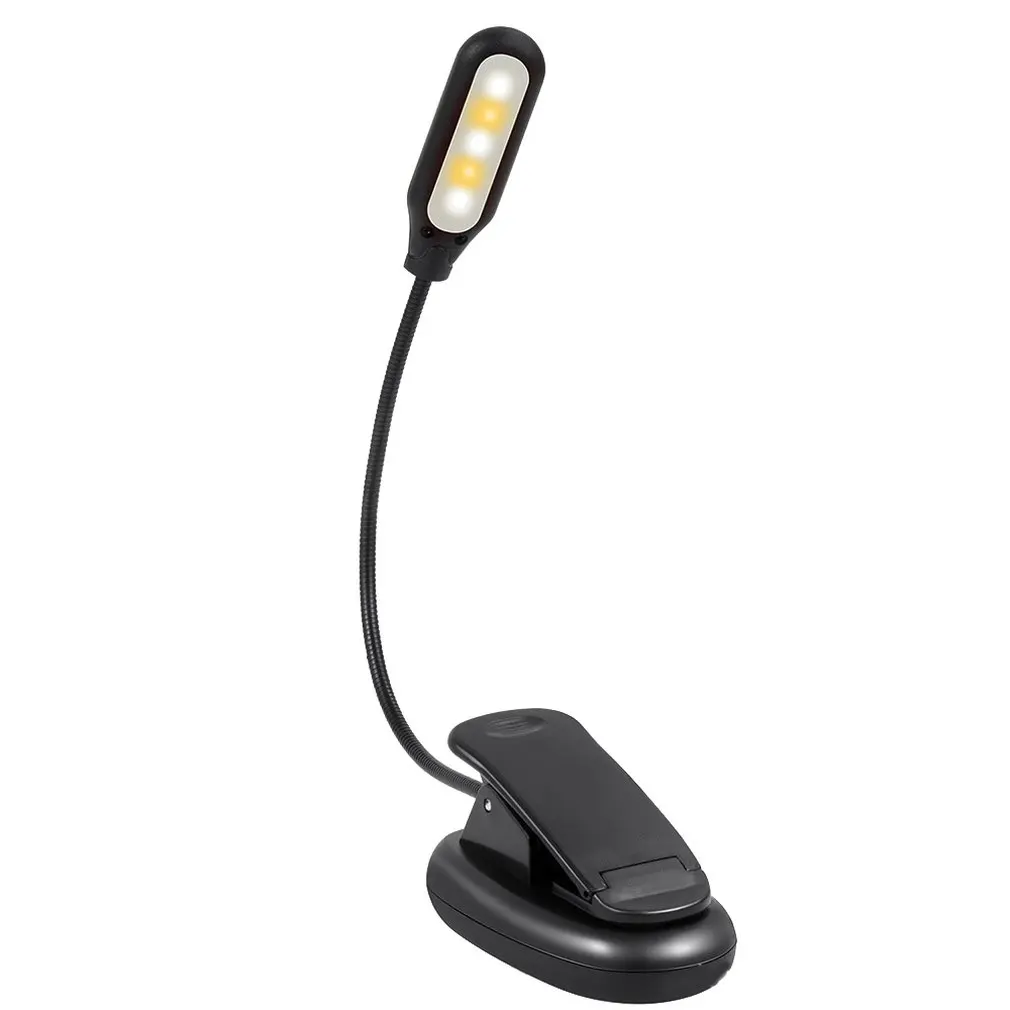 

Led Student Reading Light / Charging Light Battery lamp Spectrum Lamp Adjustable Clip Reading Lamp With Button Black 1pcs