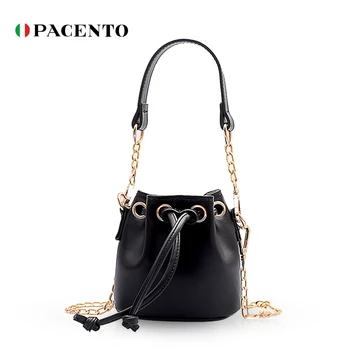 

PACENTO New Bucket Bag Luxury Handbag Women Fashion Shoulder Bag 2020 New Chain Small Messenger Crossbody Bags Sac Main Femme