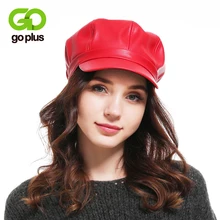 Gplus, красный, черный фетр из искусственной кожи, восьмиугольная шляпа, женская мода, элегантный берет, шапки для девушек, хип-хоп Уличная одежда, Ретро стиль, для женщин