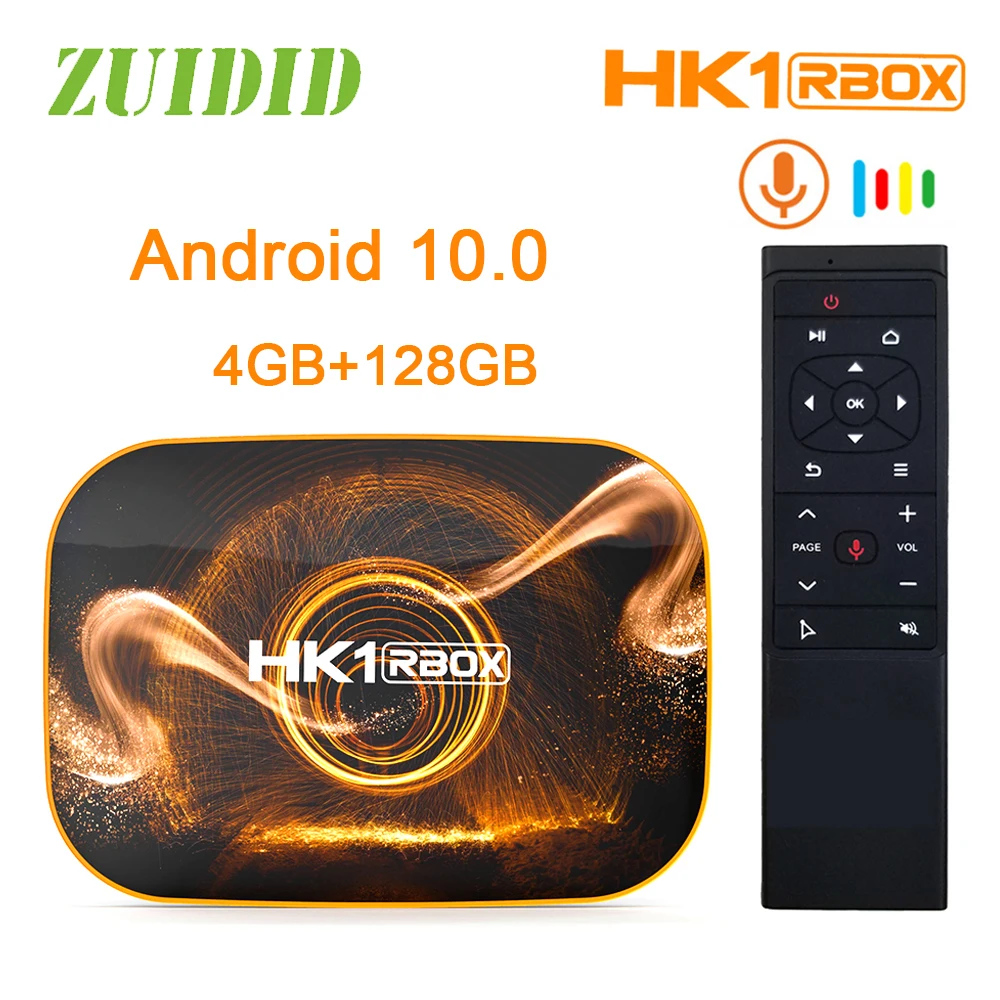 ТВ приставка HK1 RBOX R1 Android 10 RK3318 четырехъядерная 4K WiFi Смарт USB3.0 Google Play Store Youtube