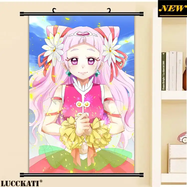 Lucckati Hugtto プリキュアシリーズ Hugtto プリキュアロリロリータドレスかかと漫画アニメ壁スクロールキャンバス絵画ポスター Painting Calligraphy Aliexpress