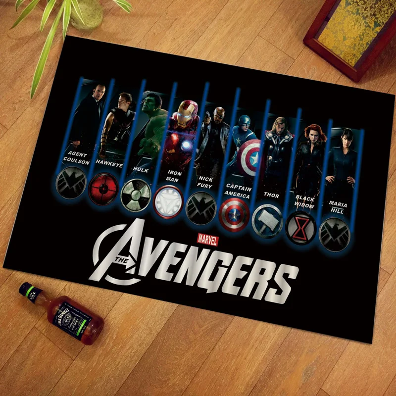 Несколько стилей 40*60 см игрушки Marvel Мстители плюшевый ковер Железный человек Капитан Америка Бэтмен хлопок Рождественский подарок для детей