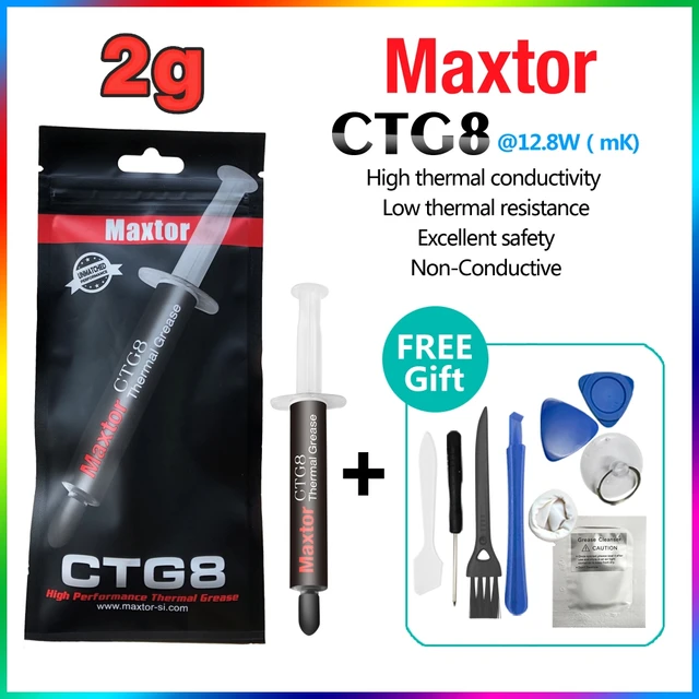 Maxtor CTG8 High Performance Thermal Paste 12.8W/m-k Laptop PC Motherboard Desktop CPU GPU Cooler Pad Phone Heat Sink  Grease CTG8D(2g)and(Gift)