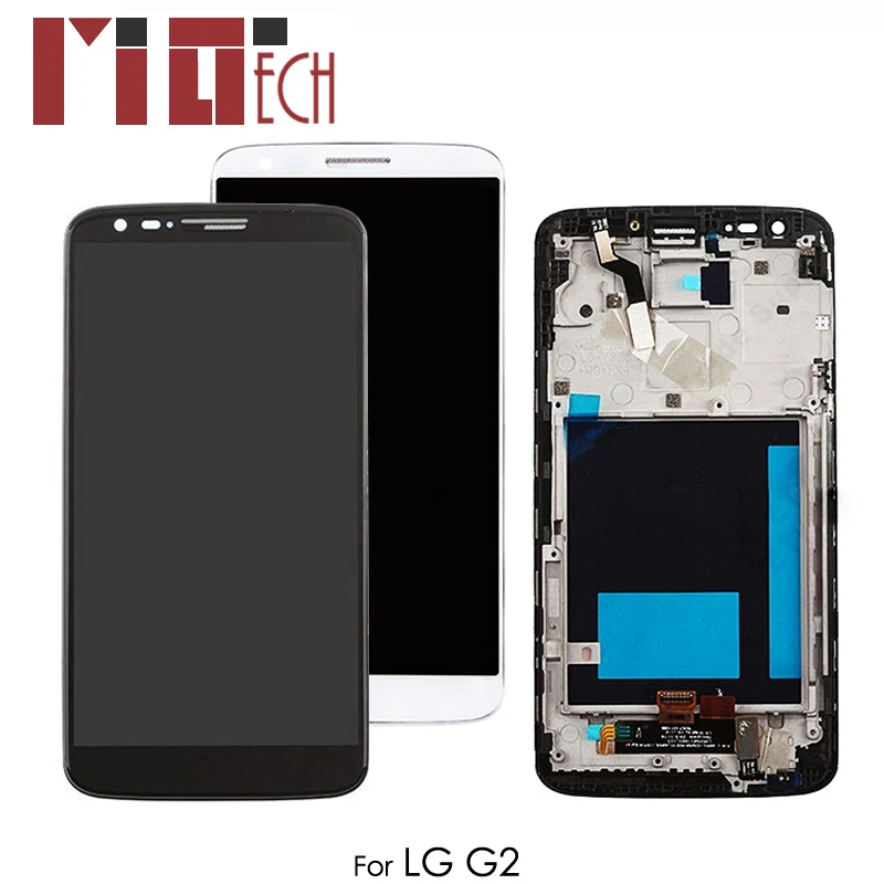 

LCD Display For LG G2 D800 D802 Touch Screen Digitizer Black White No/with Frame Assembly Replacement Free Shipping