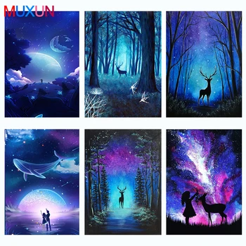 

Full 5D Diamond Embroidery Animal Deer Diamond Painting Color Landscape 3D Diamond Mosaic Home Decoration Diamond Art Gift Lx242