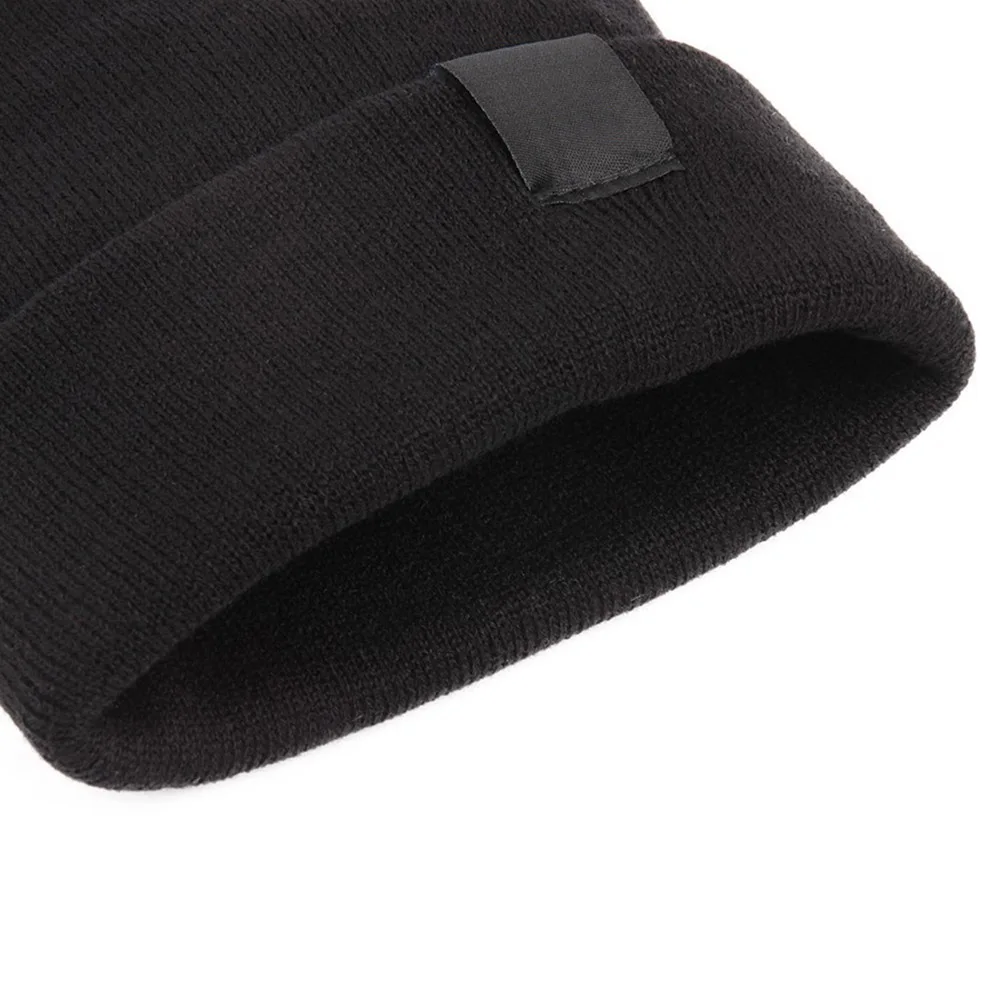 Однотонная шапка унисекс, осенне-зимняя теплая шапка, акриловая вязаная мягкая теплая шапка для мужчин и женщин, уличная модная шапка, лыжная бейсболка