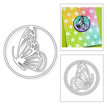 

2020 New Round Shape Frame Butterfly Embossing Background Metal Cutting Dies For DIY Scrapbooking Greeting Card Making No Stamps