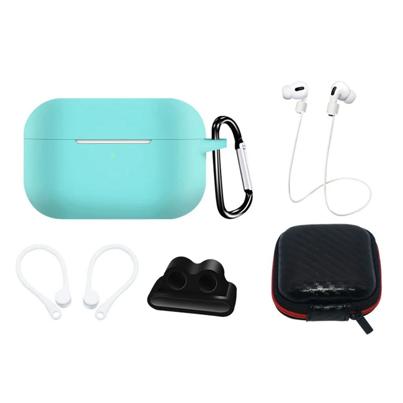 Силиконовый чехол для Airpods pro, защитный чехол для наушников, аксессуары для Apple, беспроводные bluetooth-наушники, комплект из 5 предметов - Цвет: GR