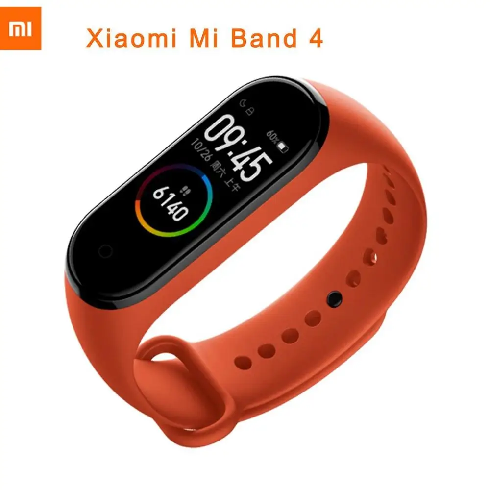 Xiaomi mi-браслет 4 Music Smart mi Band 4, фитнес-браслет с частотой сердечных сокращений 135 мА/ч, цветной экран, Bluetooth 5,0,, новинка - Цвет: Красный