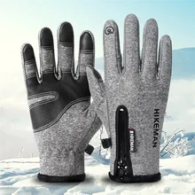 Лыжные перчатки зимние водонепроницаемые и ветрозащитные перчатки с сенсорным экраном плюшевые теплые лыжные перчатки для верховой езды спортивные силиконовые Нескользящие 30S18
