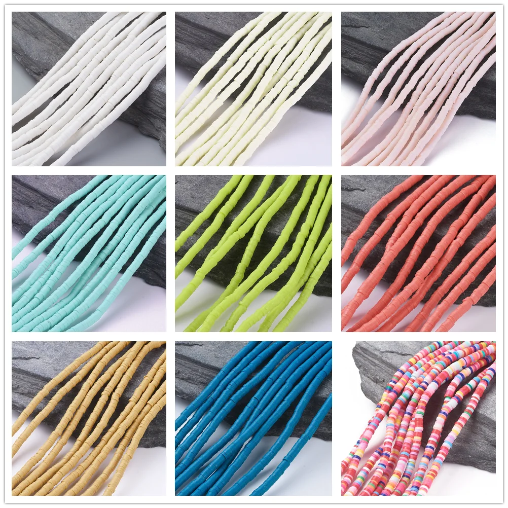 

10 Strand Flat Round Handmade Polymer Clay Bead 3/4/5/6/8mm Spacers Loose Bead for jewelry DIY making bracelet necklace Decor