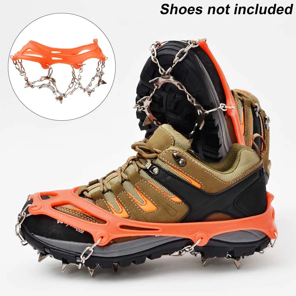 

1 Pair Snow Outdoor Climbing Crampons Fishing Sports Walking Winter Antiskid Shoe Cover Hiking Spikes 13 Teeth Ice Grip