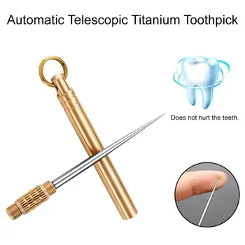 

2 Pieces Pocket Titanium Warehouse Toothpick Holders Waterproof Fruit Fork