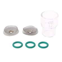 6 шт. TIG сварки короткие газа объектив#12 Pyrex чашки Наборы для Tigs WP-17/18/26 3/32