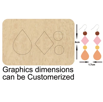 

Round Circle Water Drops Rhombus Eardrop Connect Earrings Wooden Dies Suitable for Common Die Cutting Machines on the Market
