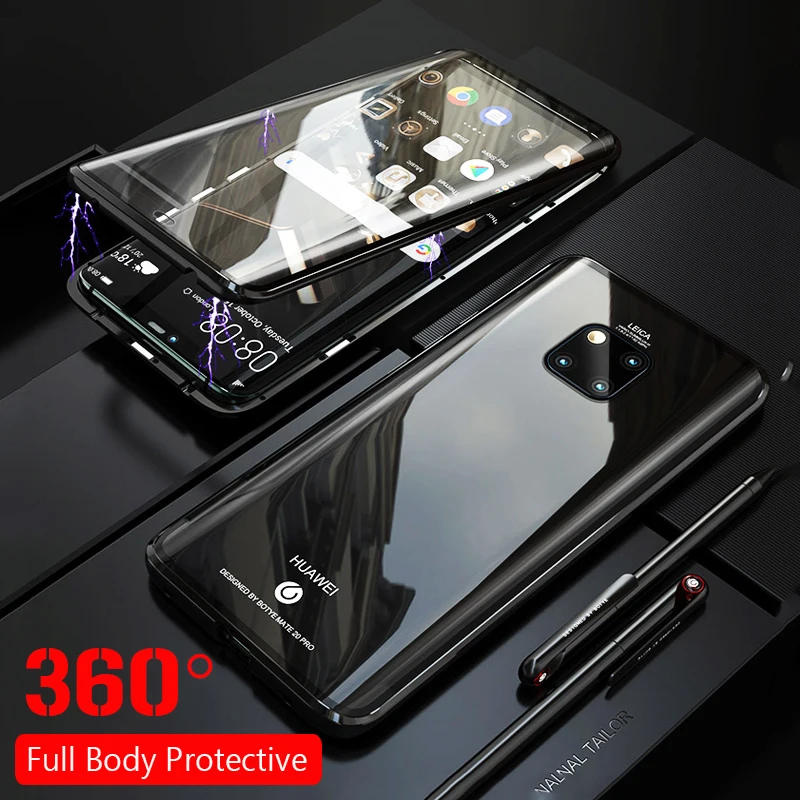 Чехол для телефона с защитой всего тела huawei mate 20 Pro Магнитный чехол металлический