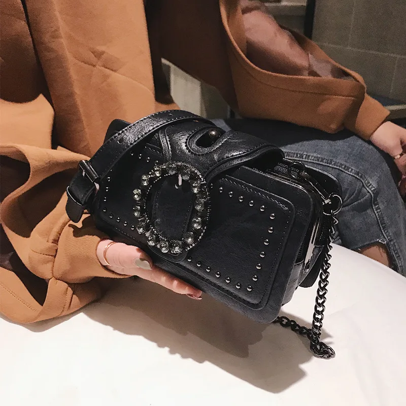 

Small Crossbody Bag For Women Fashion Multi Pockets Square Vintage Shoulder Bag New Style Cross Pattern PU Leather Hangbags
