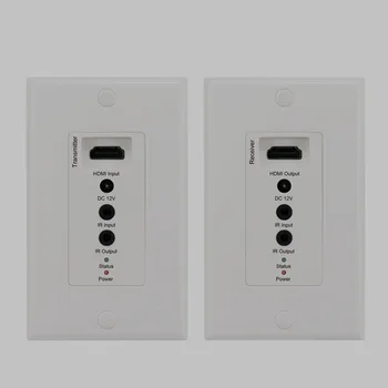 

HDMI Wall-plate Extender 1080P HDMI Over Cat5e / Cat6 Extender Wall Plate with IR control(sender&receiver included)
