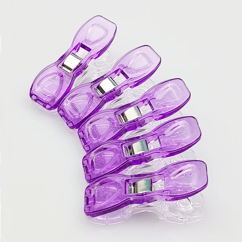 5 шт./лот, Большой DIY чехол для работы, пластиковый зажим, окантовка шитье, прищепки, аксессуары для рукоделия, фиксированный зажим - Цвет: Purple