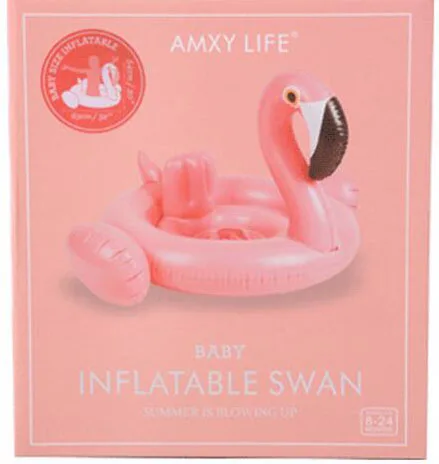 flamingo with box YUYU Фламинго бассейн плавающий детский плавательный круг надувной фламинго круг Лебедь детский плавательный круг бассейн игрушка Баби плавающий бассейн - Цвет: flamingo with box