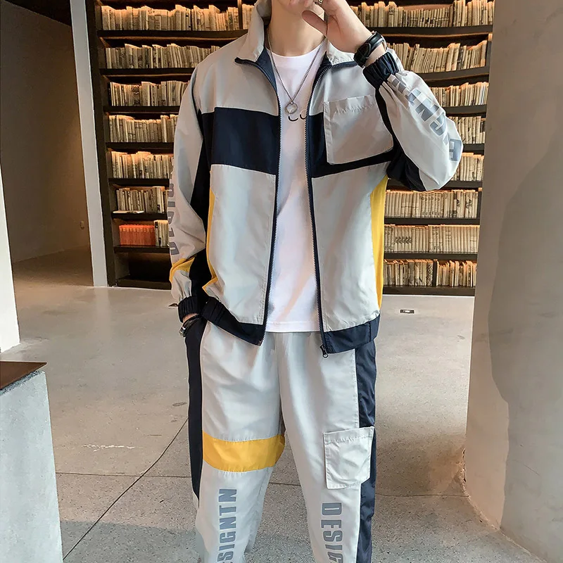 

2019 Autumn New Style MEN'S Casual Suit Long Sleeve Fashion Hoodie Gymnastic Pants Two-Piece Set Youth Men'S Wear