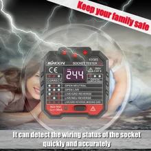 KKmoon KKM5 цифровой дисплей Розетка детектор Портативный цепи полярности тестер напряжения мощность разъем обнаружения проводки