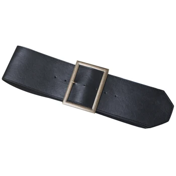 

Fashion Metal Buckle Wide Leather Belt Punk Cool Belts Exaggerate Heavy Metal Wide Belts Hip Hop Leather Pu Belt Women Gift