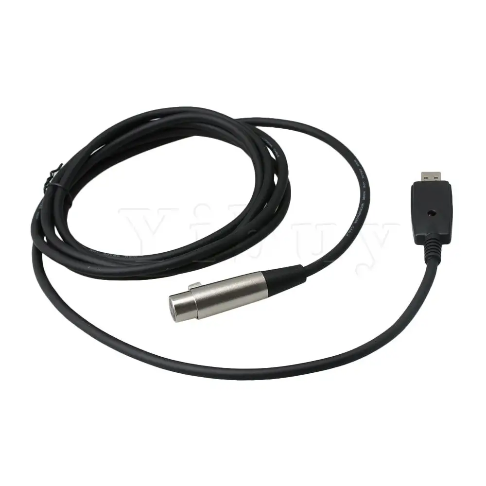 Yibuy черная гитара из ПВХ кабель для записи XLR музыкальные части Подключение компьютера
