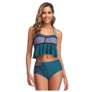 

Sexy Bandage Bikini High Waist Swimming Suit Printing Swimwear Women Push Up Bathing Suit Two Pieces Swimsuit For Girl Beachwear