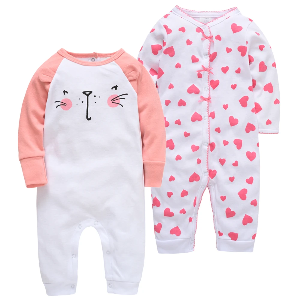 Kavkas/2 шт./партия, пижамы, bebe body Carters, одежда для маленьких девочек, хлопок, mono bebe invierno, комбинезон с принтом