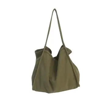 

Fashion Shoulder Handbags Large Capacity Eco Bag Unisex Pure Color Messenger Bag Soft Canvas Travel Shopping Totes