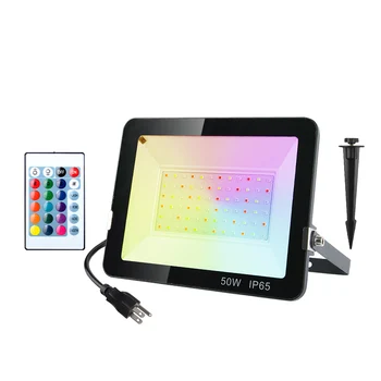 

50W RGB LED Floodlight Light IP65 Waterproof Outdoor Garden Street Lamp Floodlight High Brightness Spotlight with Remote Control