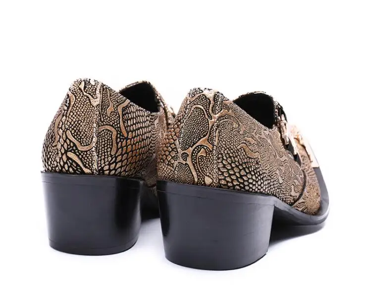Мужские вечерние модельные туфли в британском стиле; официальная обувь из натуральной кожи в полоску; туфли в деловом стиле с острым носком; цвет золотой, серебряный