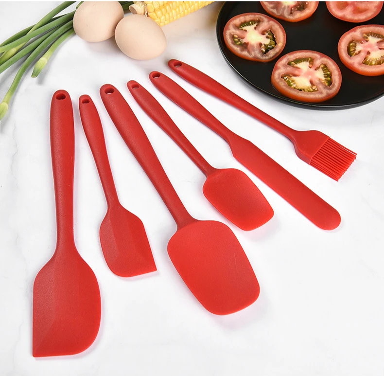  6Pcs Cake tools Silicone Cream Butter Cake Spatula Mixing Batter Scraper Brush Butter Mixer Cake Br