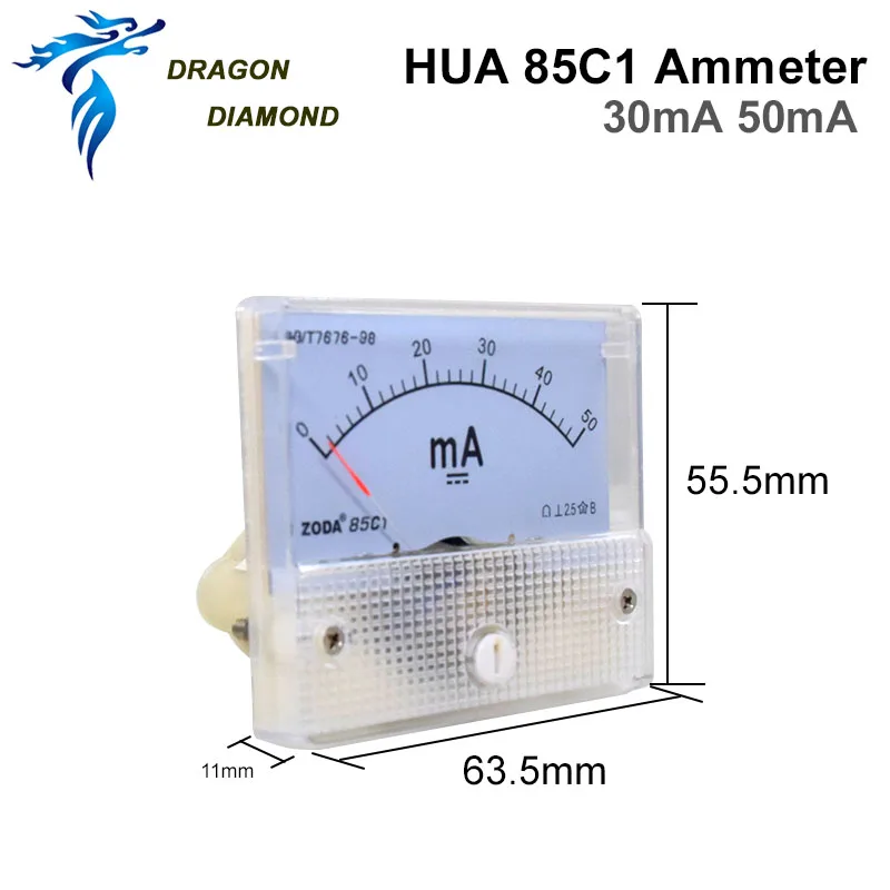 Mecion Ammeter Gauge DC 0-50mA Analog Current Panel 85C1