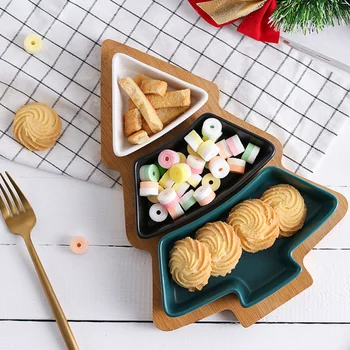 

1Pc Christmas Snacks Plate High Quality Practical Creative Snacks Dish Nuts Storage Plate Tree Shape Dish Tray for Household Sto