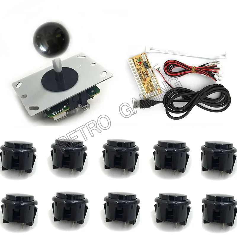 DIY Arcade Kit with USB Encoder & OBSF 30-Style Buttons