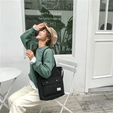 Свежий контрастный цвет студентов сумка корейский стиль холщевая сумка на плечо большой объем Студенческая сумка
