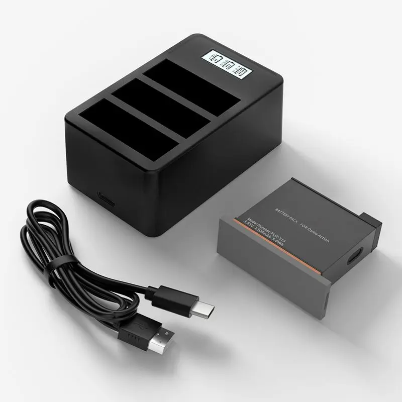 Osmo Action 3 шт. аккумулятор Chager для DJ Osmo Action camera с интеллектуальным ЖК-дисплеем защита от зарядки защита тока