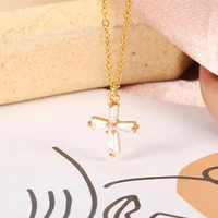 High Quality Zircon Cross Necklace For Women Hip Hop Jewelry Stainless Steel Pendant Chain Fashion Jewelry Christmas Gift 2022 - Image 6