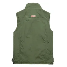 Autumn And Winter Wicking Breathable plus Velvet Stand Collar Director Bags Waistcoat Men's Outdoor Photography Fishing Vest 783