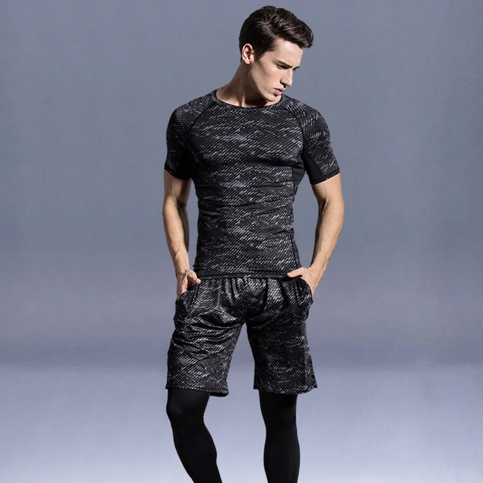 Компрессионное нижнее белье для мужчин 4 шт./компл. бега тренажерного зала