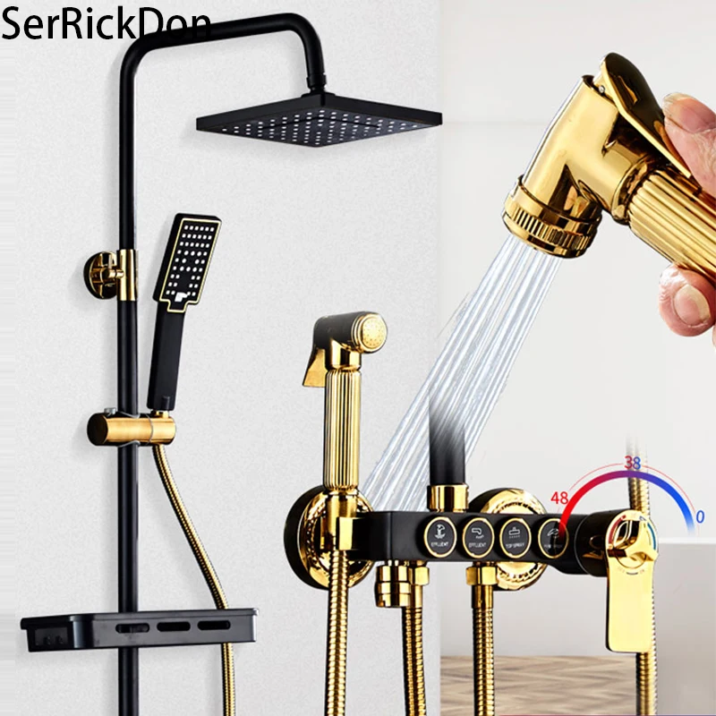 

Thermostatic Shower Faucet Set Rain Shower Bath Faucet Wall Mounted Bathtub Shower Mixer Tap Shower Faucet Shower Panel