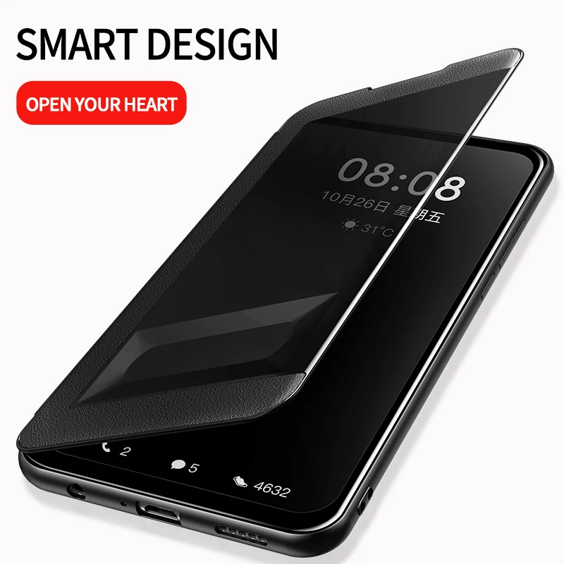 Умный кожаный чехол с окошком для xiaomi redmi k30 k20 Pro 10x 5g 8 8A note pro телефона сумка