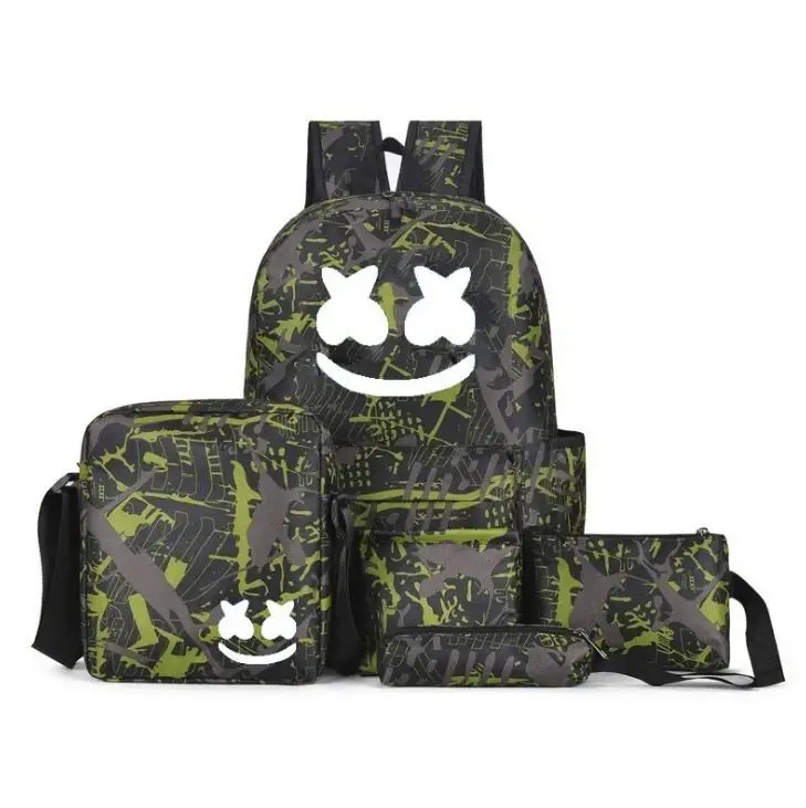 

DJ Marshmallow Multifunction Backpack Set for Boys Teenagers Student School Bags Girls Luminous Backpack Travel Shoulder Bag