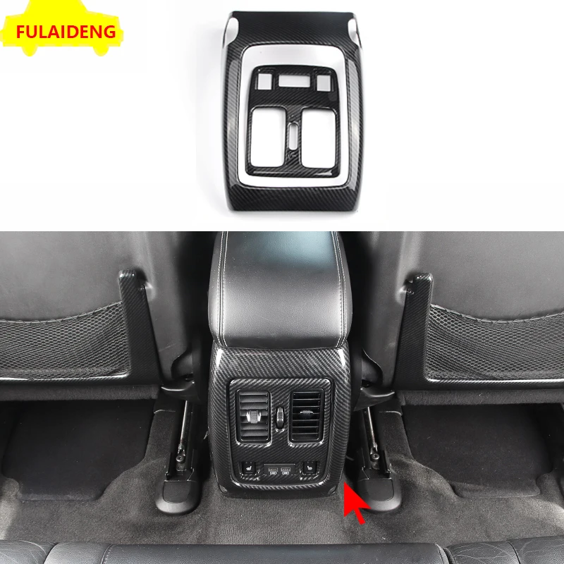 2 шт. для Jeep Grand Cherokee 2011- ABS углеродного волокна Подлокотник для заднего сиденья воздуха на выходе Vent Крышка отделка автомобиля Средства для укладки волос