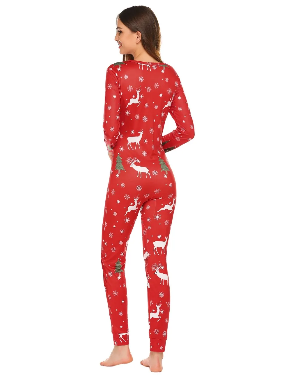 Ekouaer/Пижама-комбинезон для взрослых; женская пижама с длинным рукавом; однотонная тонкая Пижама; мягкая Ночная одежда; Осенняя Повседневная Пижама